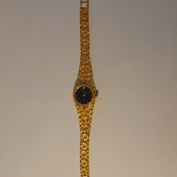 LADIES GRUEN GOLD TONE NUGGET WATCH - Picture 2 of 9